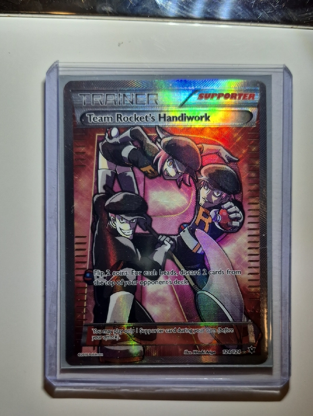 Pokemon Team Rocket's Handiwork Holographic Card - Black, Purple, Red